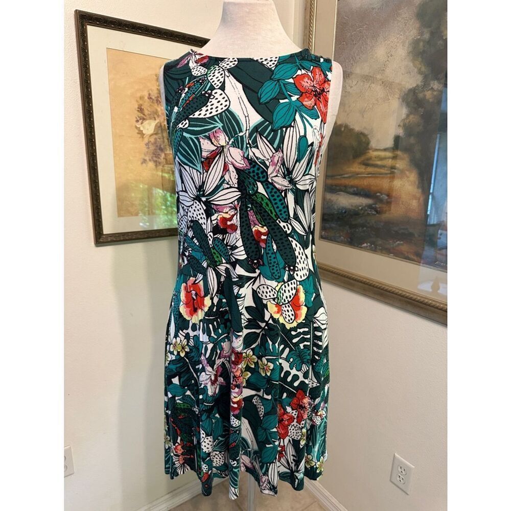 Cupio Floral Fit-and-Flare Dress w/Pockets Size Large